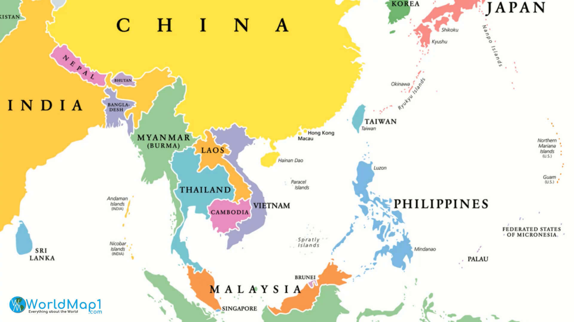 Asia and India map