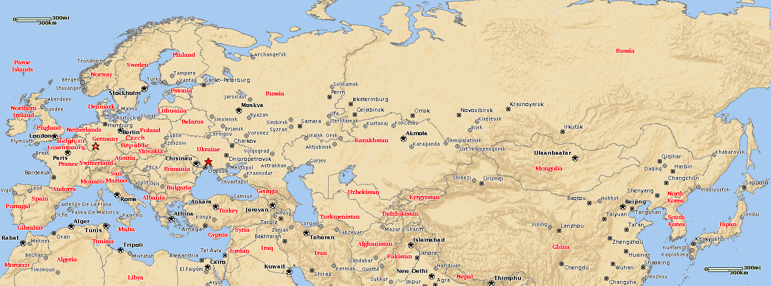 Asia map europe