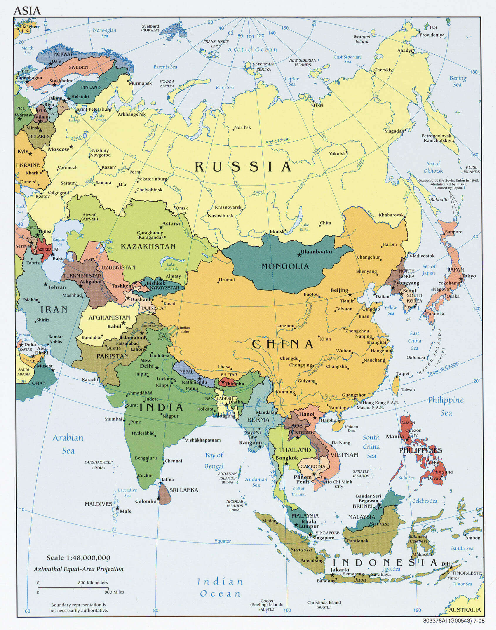 Asia map Russia