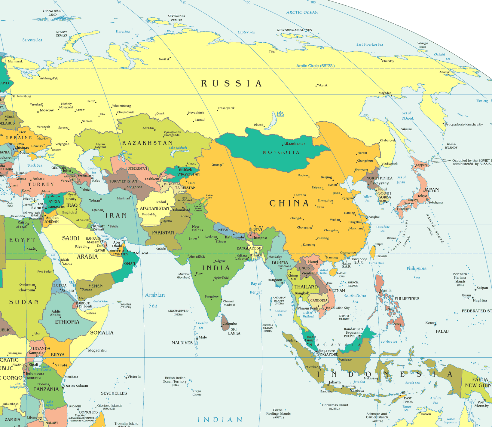 Asia political map