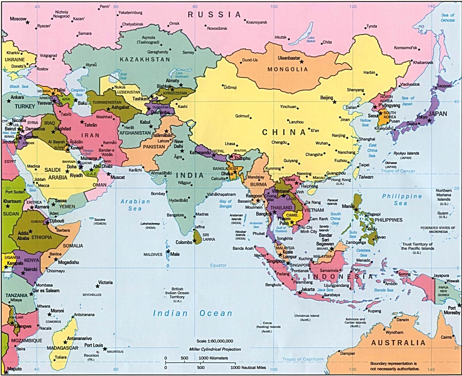 Asia political map