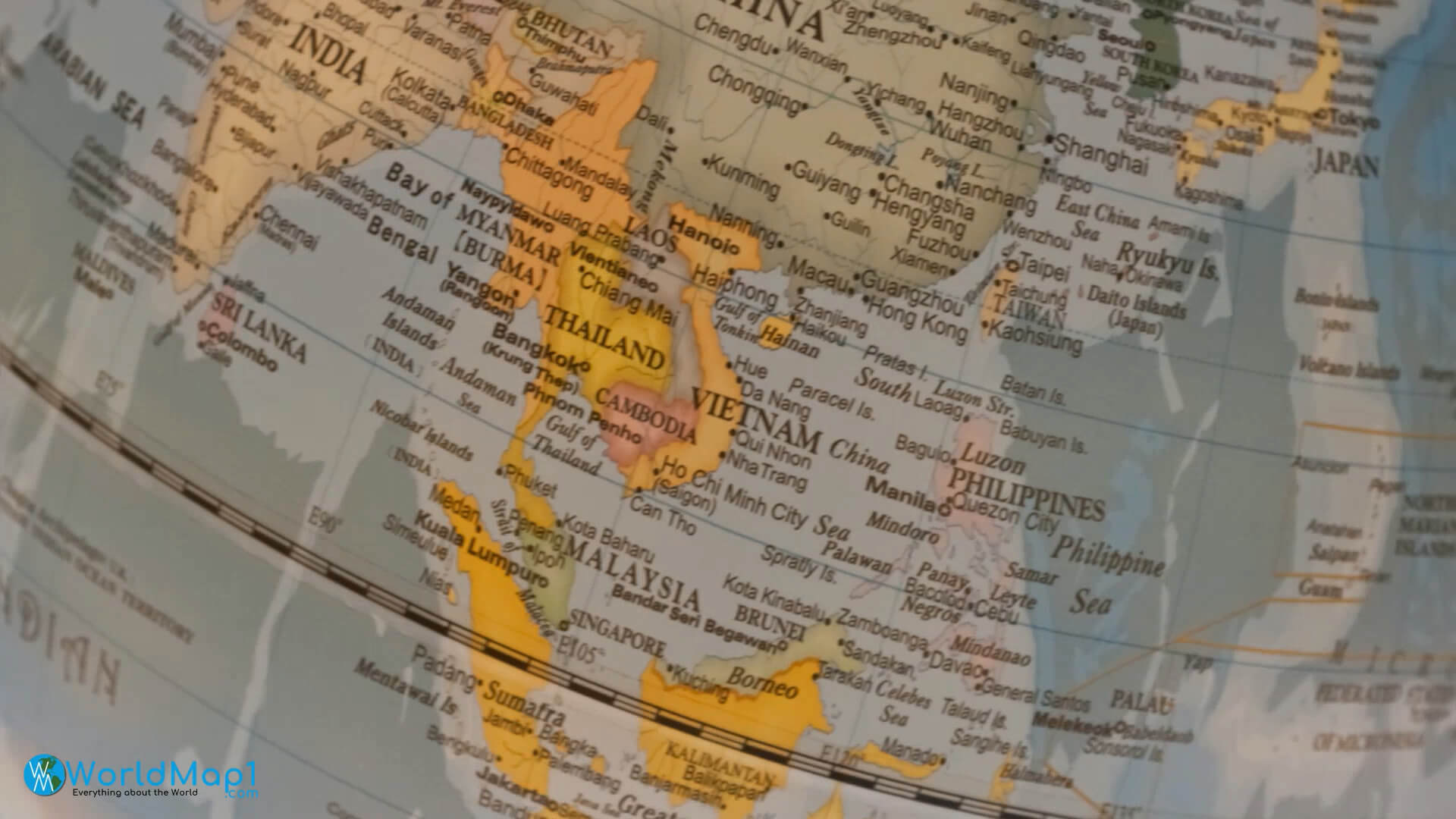 Asia Thailand vietnam and philippines map