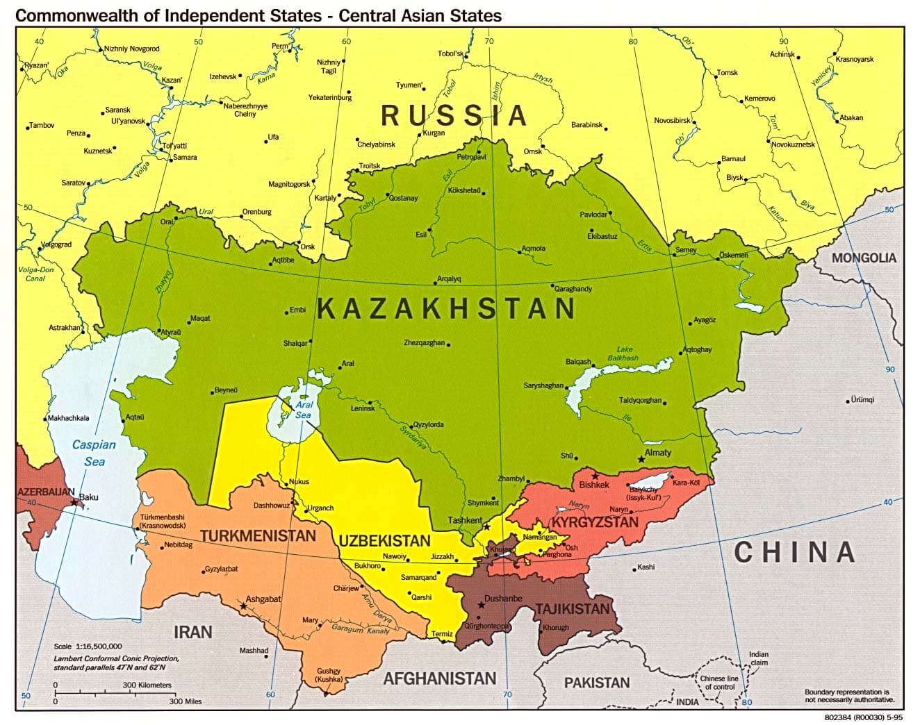 Central Asia map
