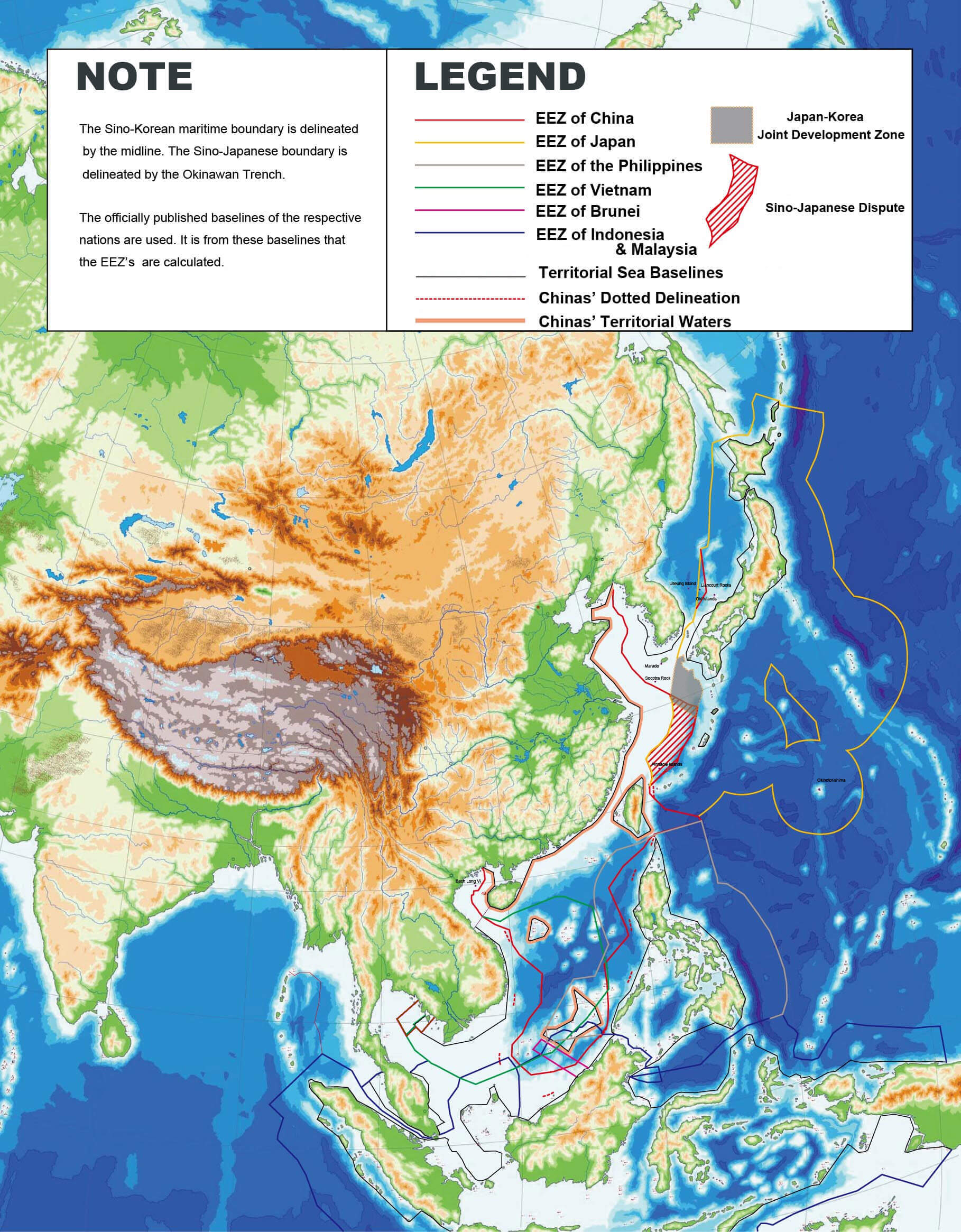 Economic zones Southeast Asia map