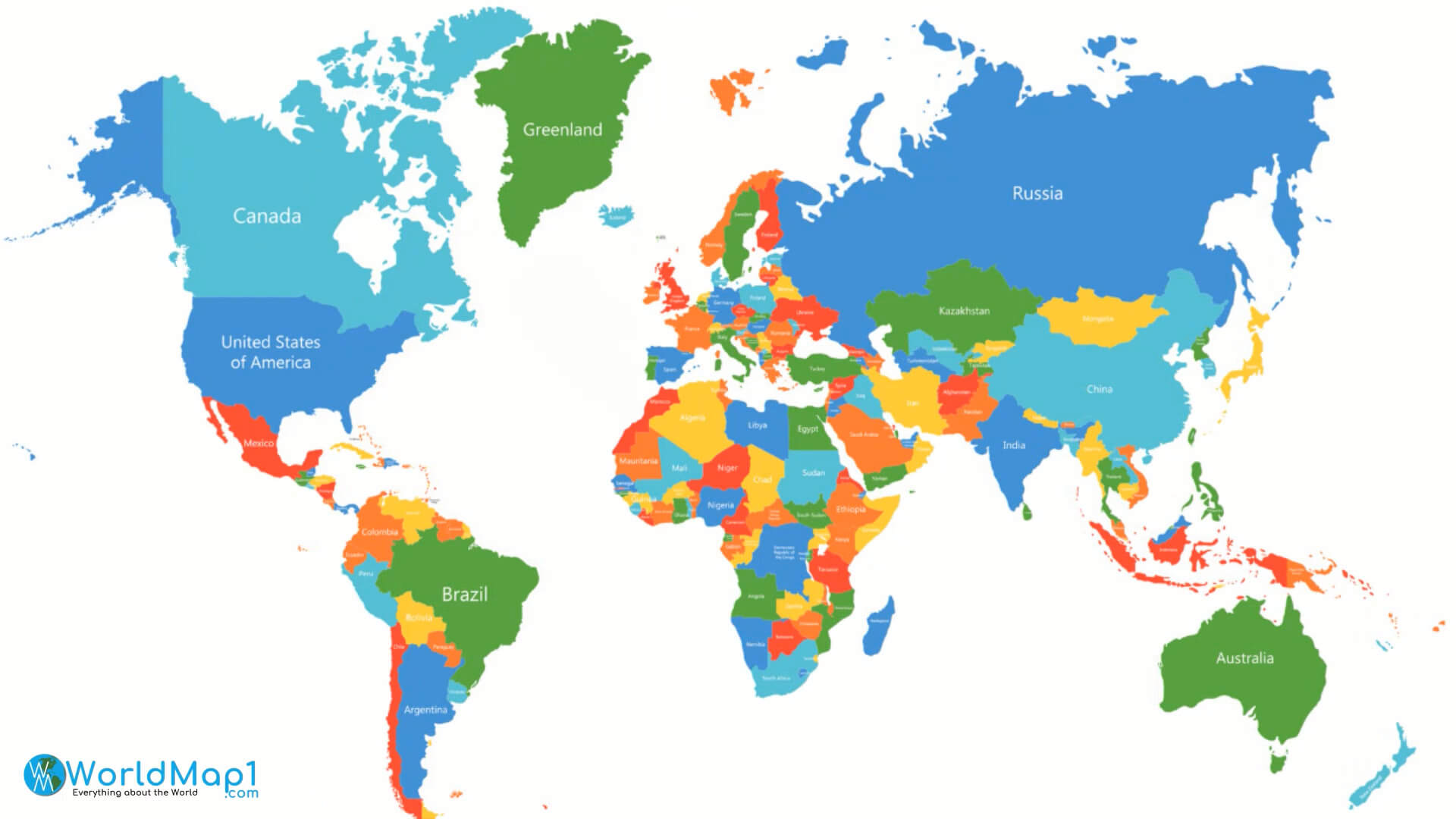 Political map of Asia map and World map