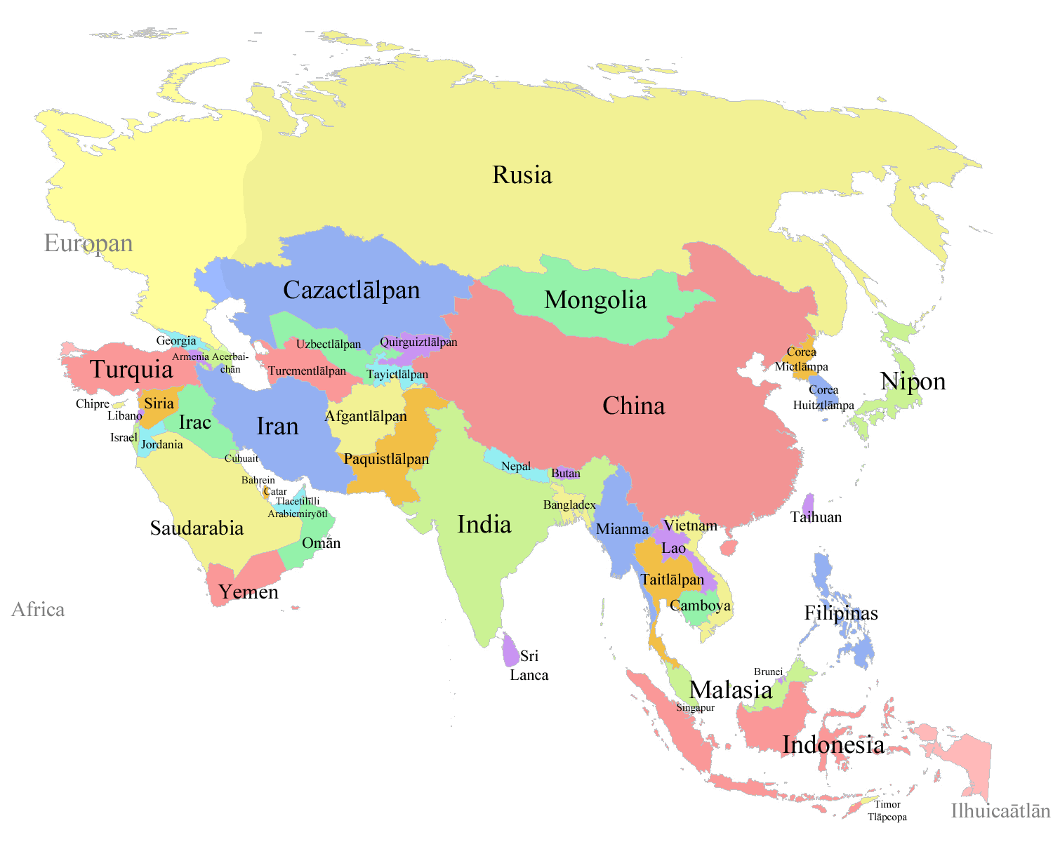 Political map of Asia