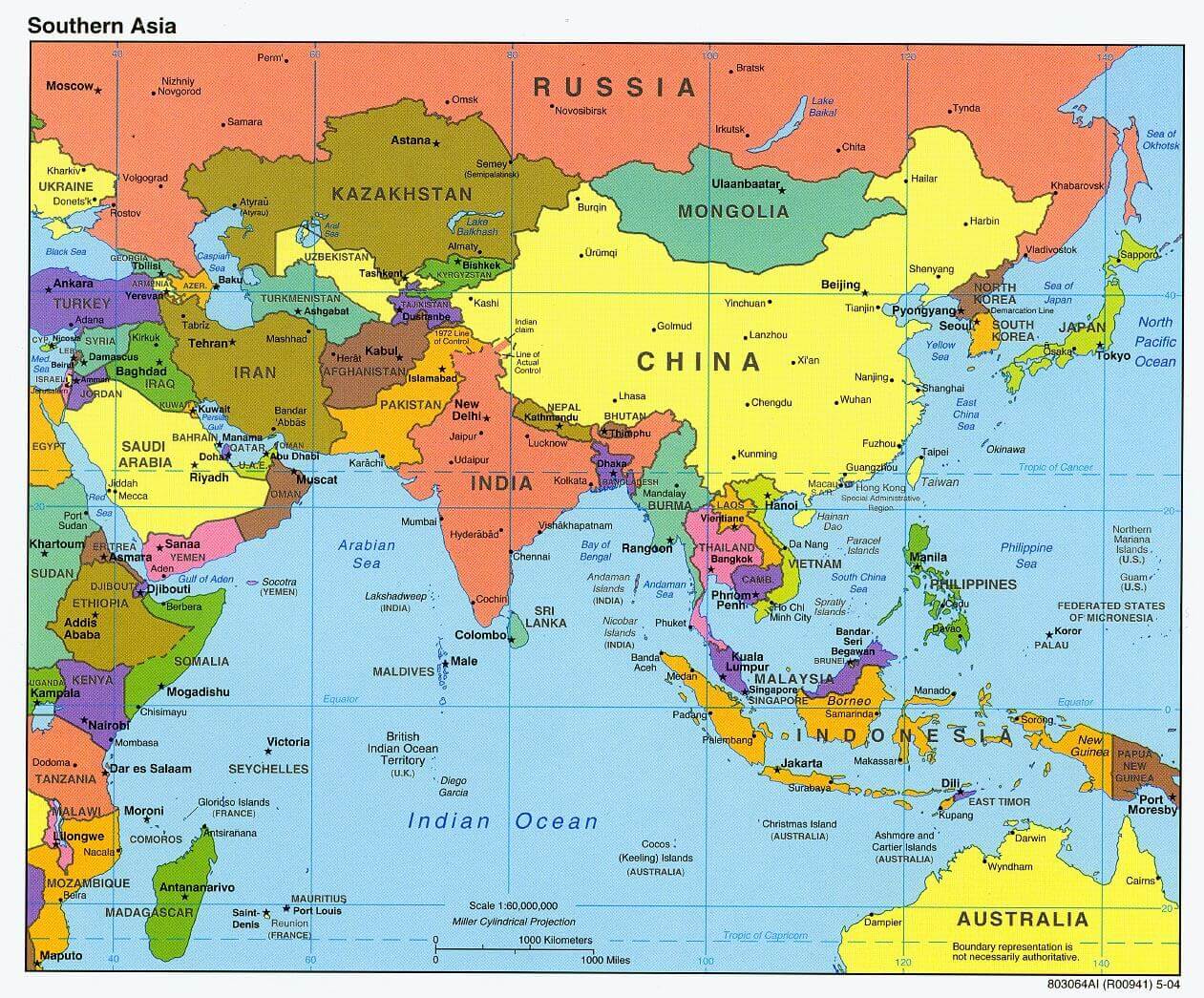South Asia political map