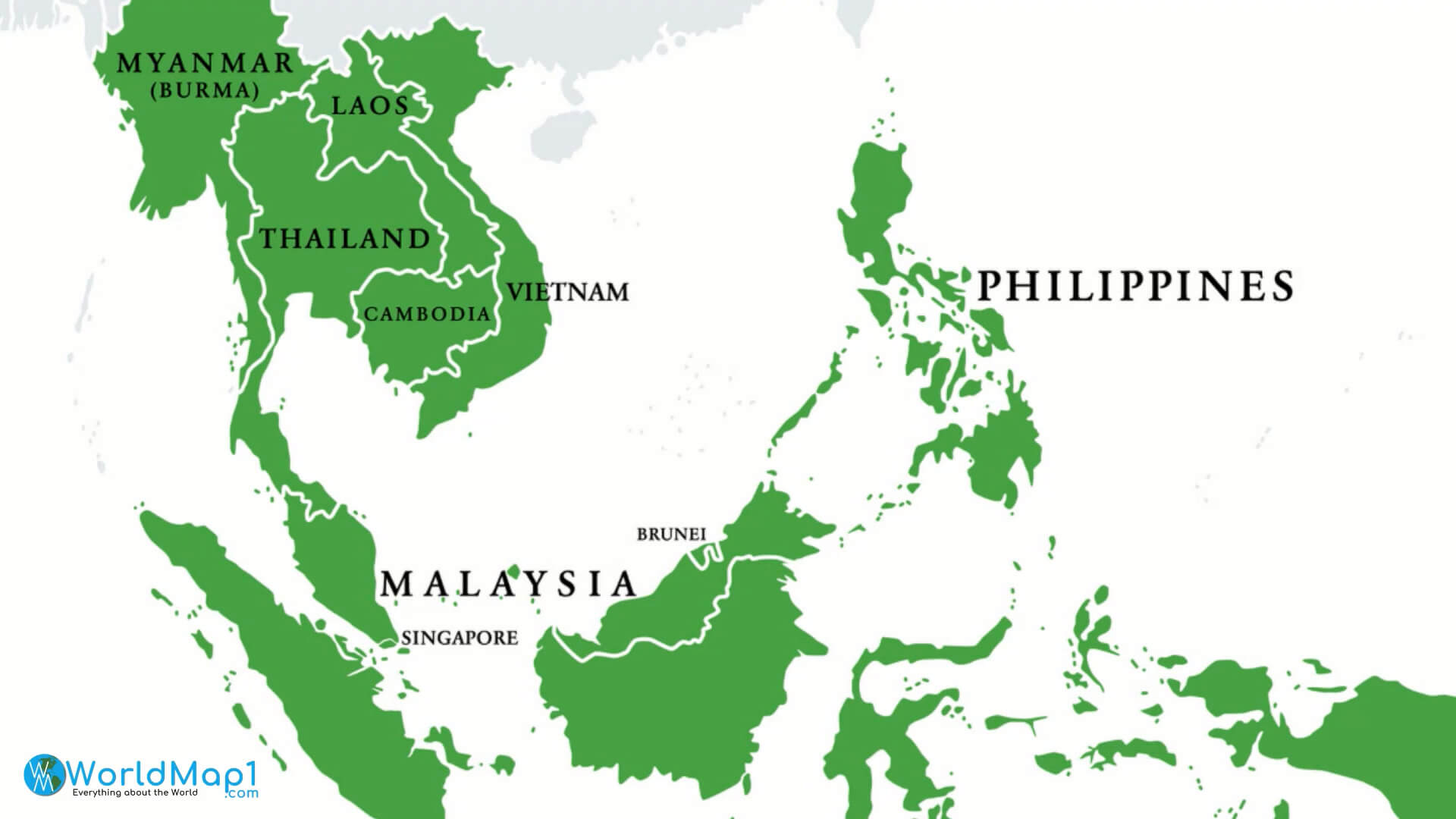 South east Asia and malaysia map