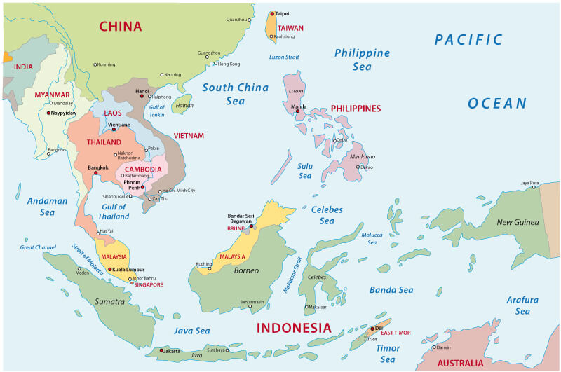 Southeast Asia political map
