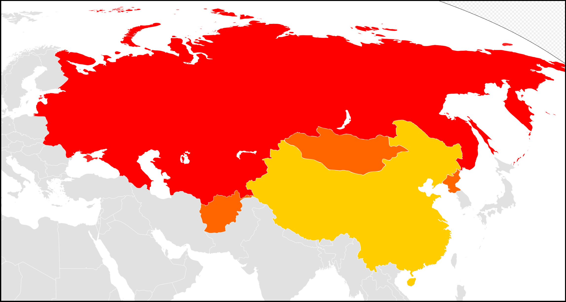 Soviet union and China map