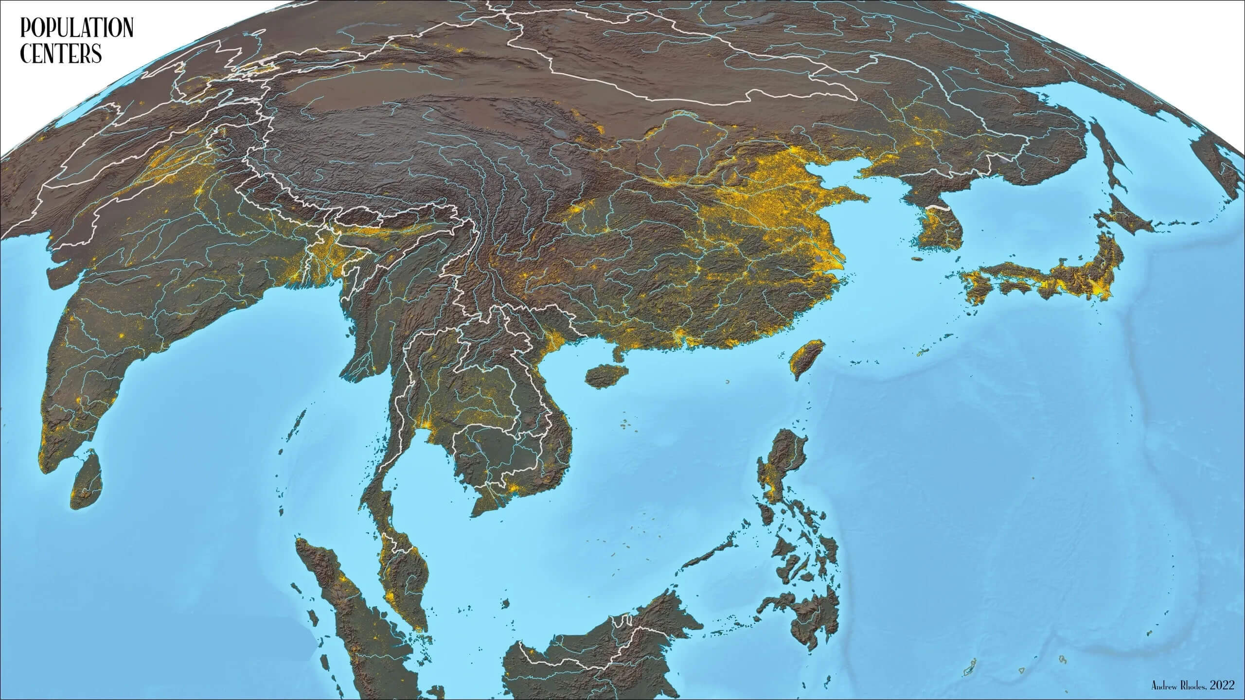 Asia population map