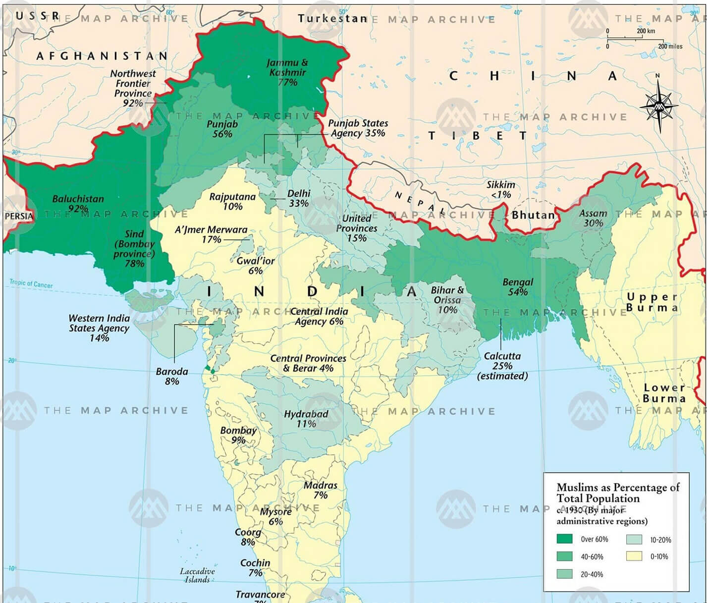 Population map of Asia