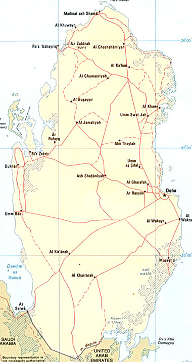 Cities map of Qatar