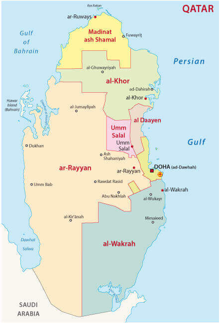 Qatar administrative map