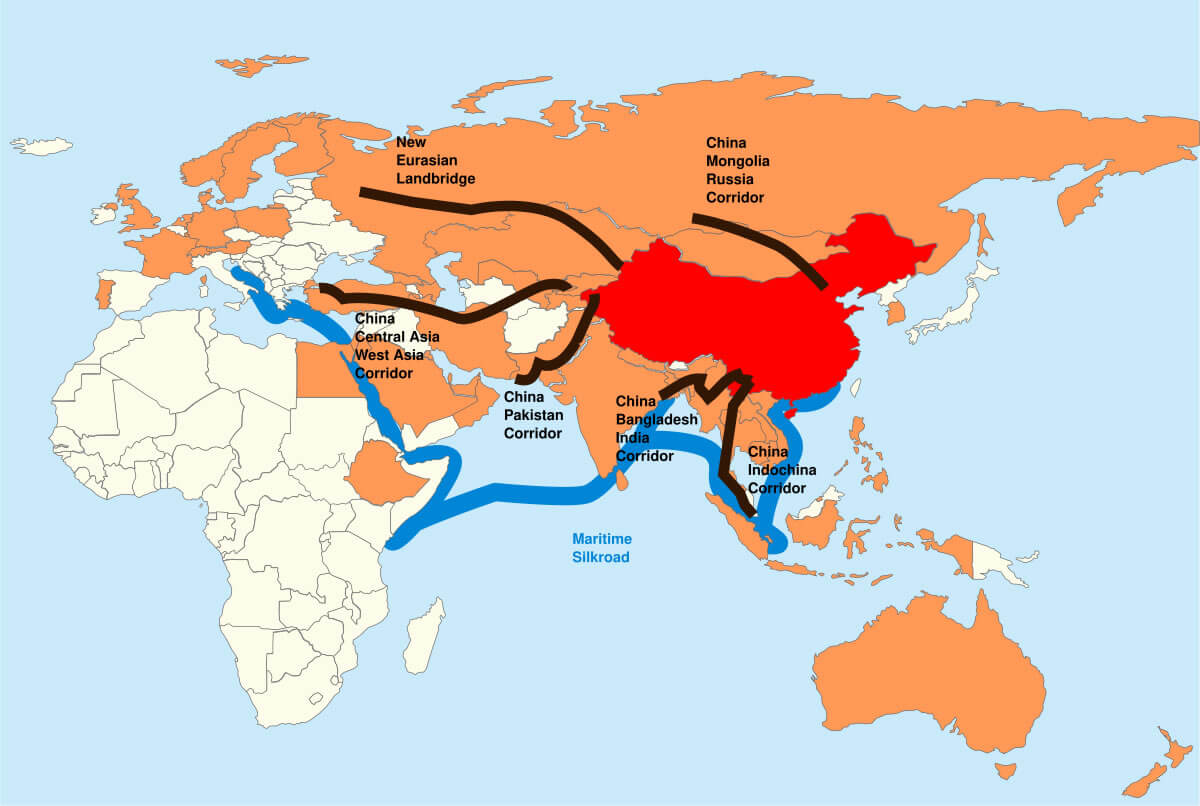 Asia maritime silk road map