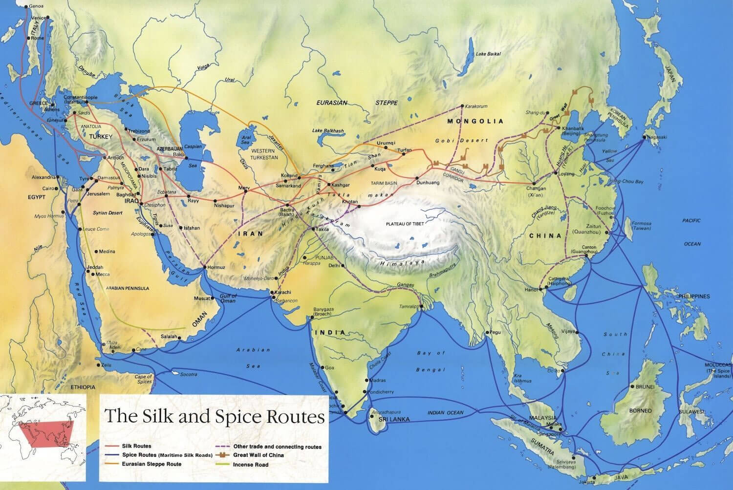 Asia silk road map