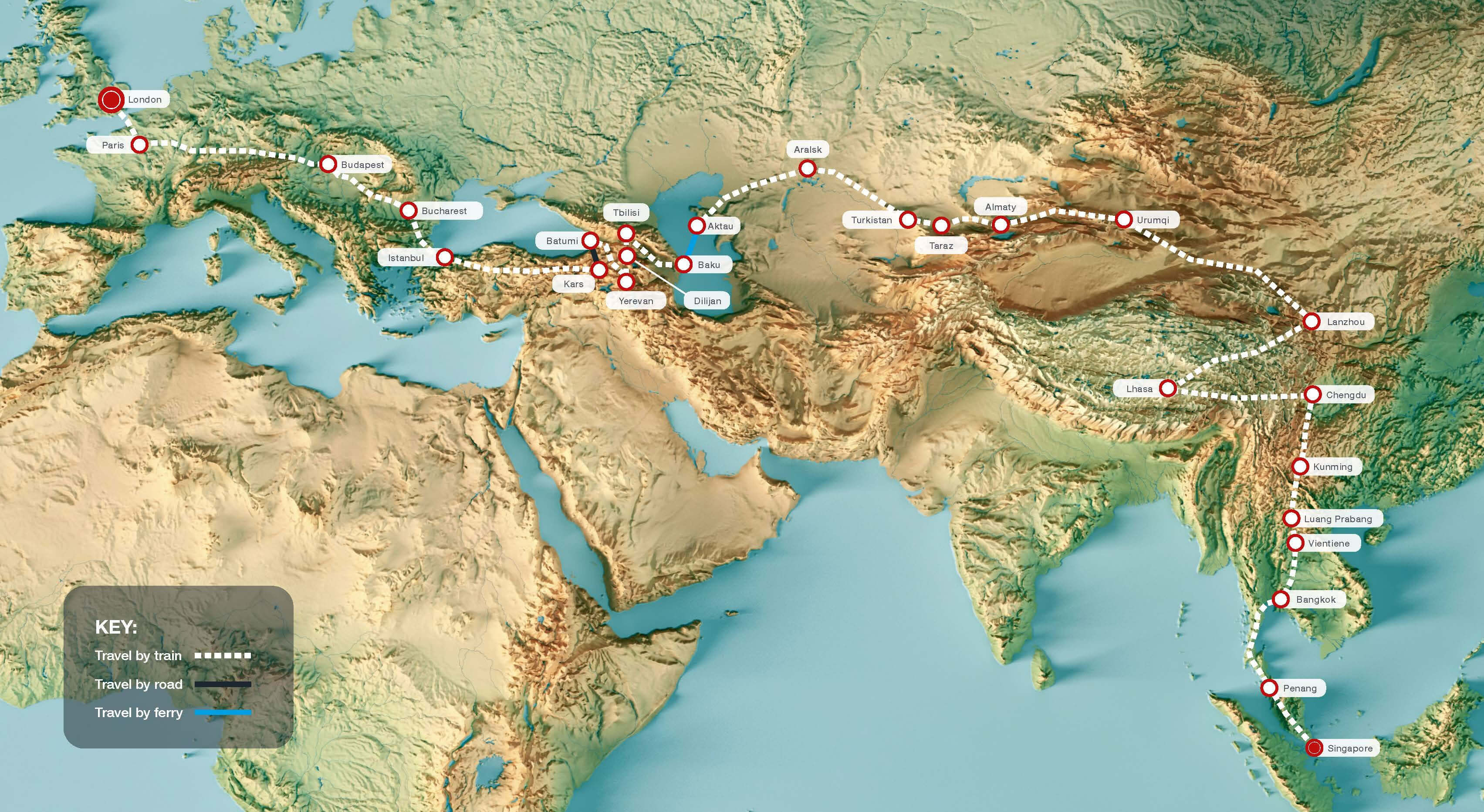 Trans Asia railway map