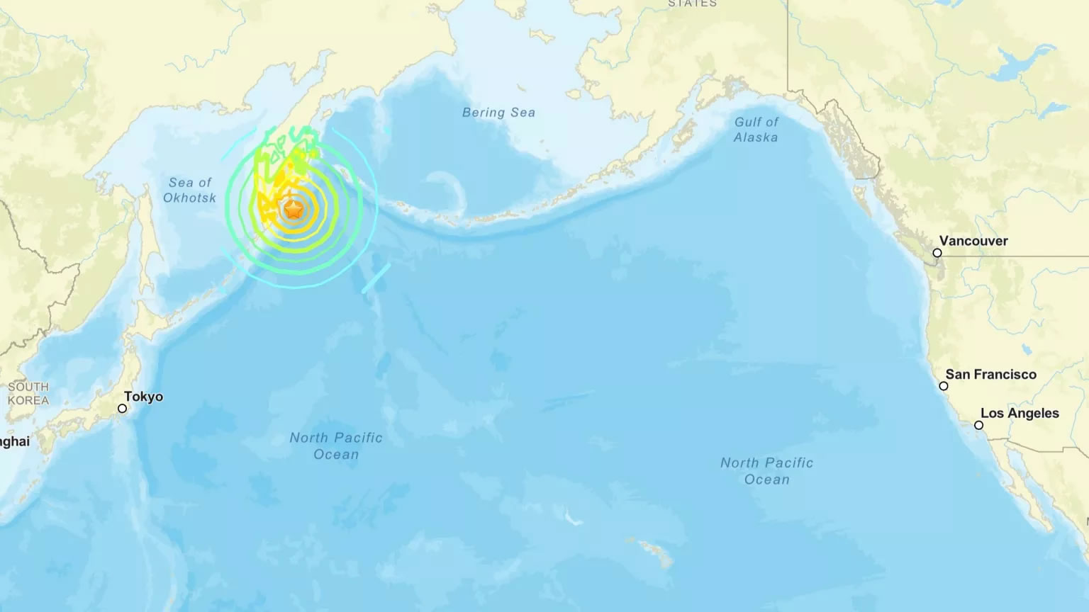 Kamchatka earthquake tsunami map Russia 2025