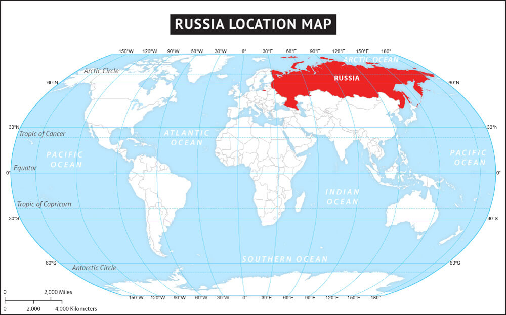 Russia on the World map