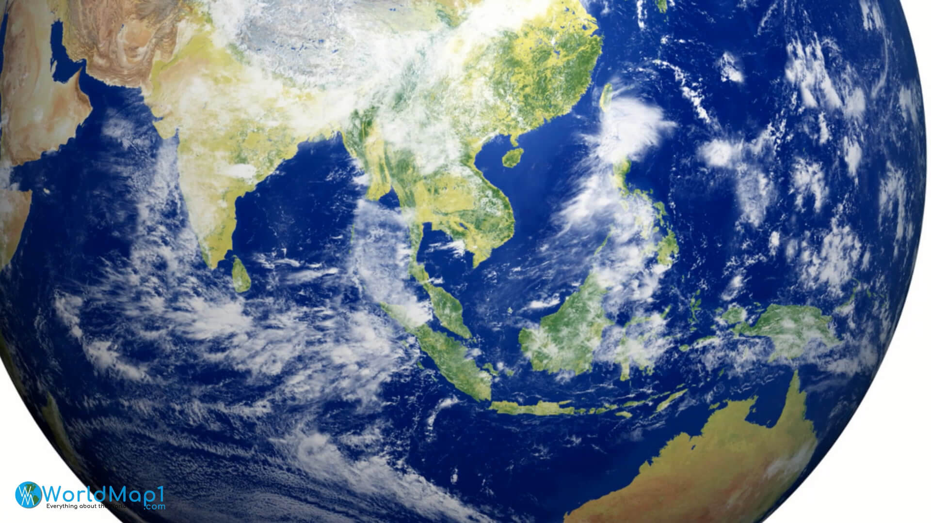 Satellite map of South Asia