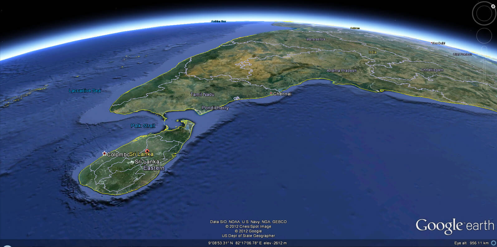 Sri Lanka Earth Map