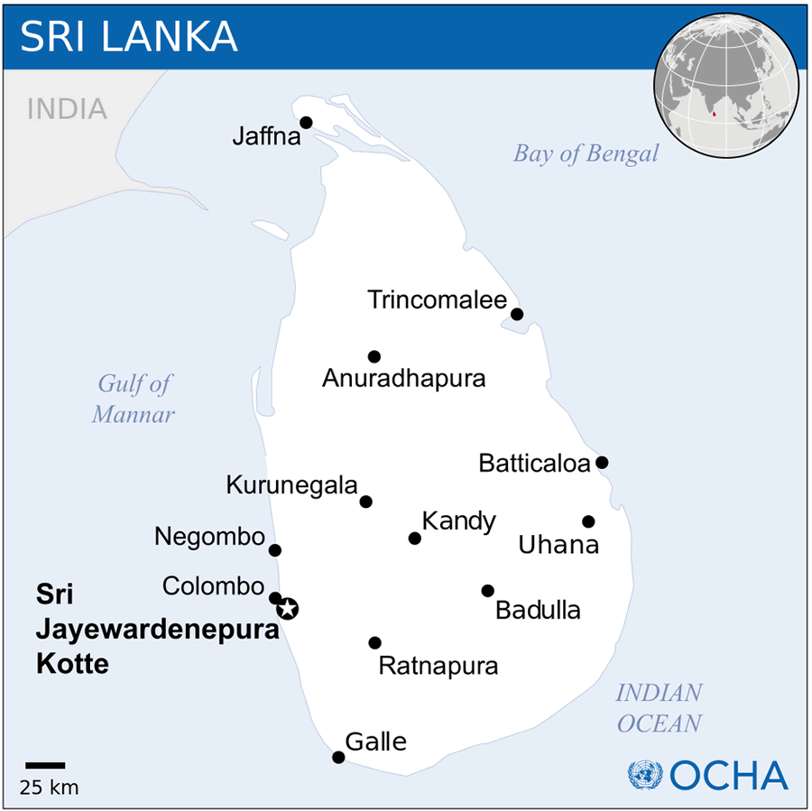 Sri Lanka Location Map