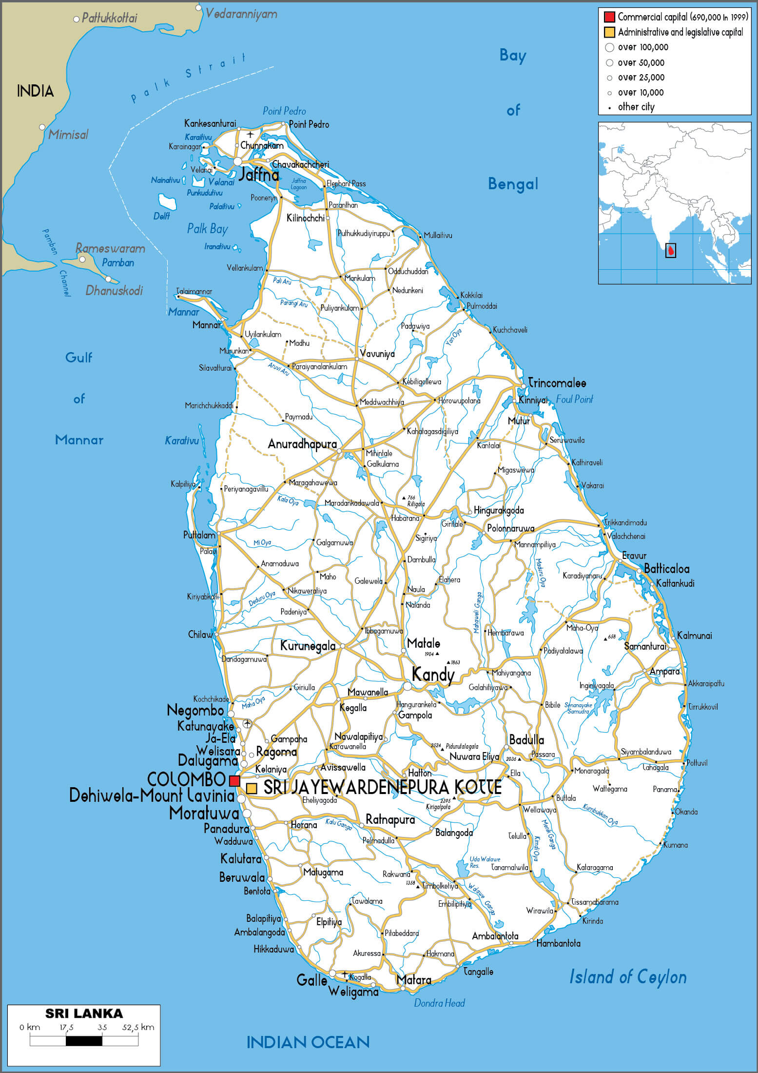 Sri Lanka Road Map – Highways, Cities, and Key Routes