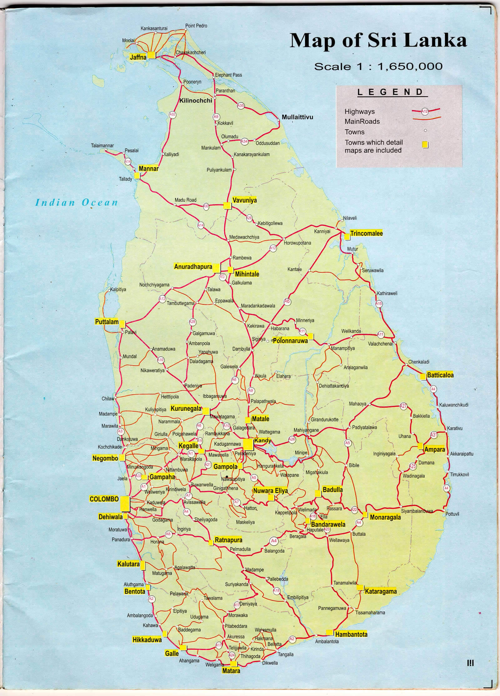 Sri Lanka road map