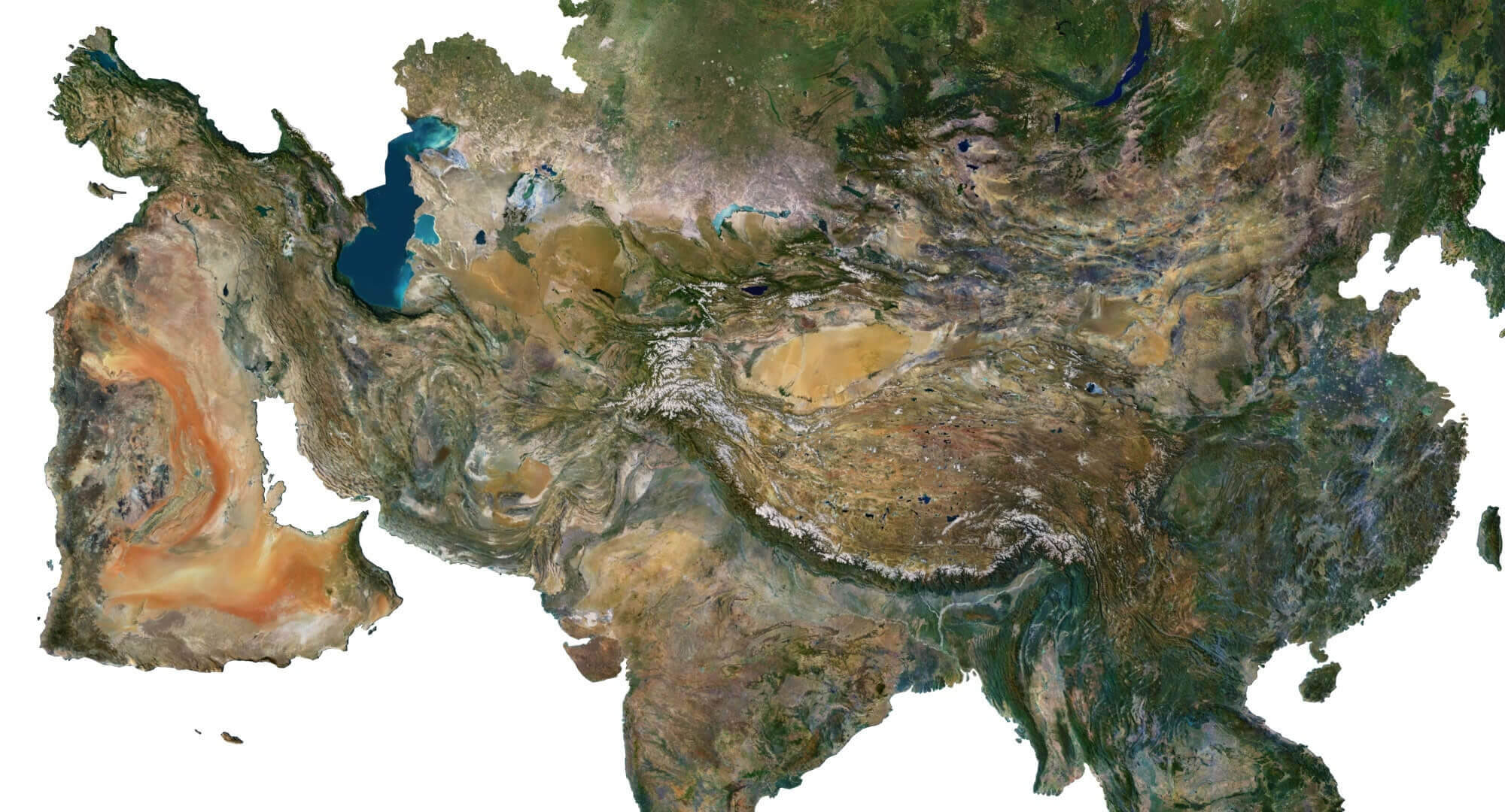 Asia topography terrain 3D map