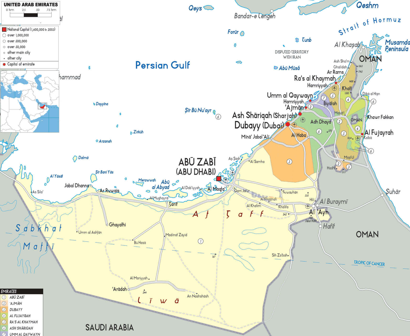 UAE cities map