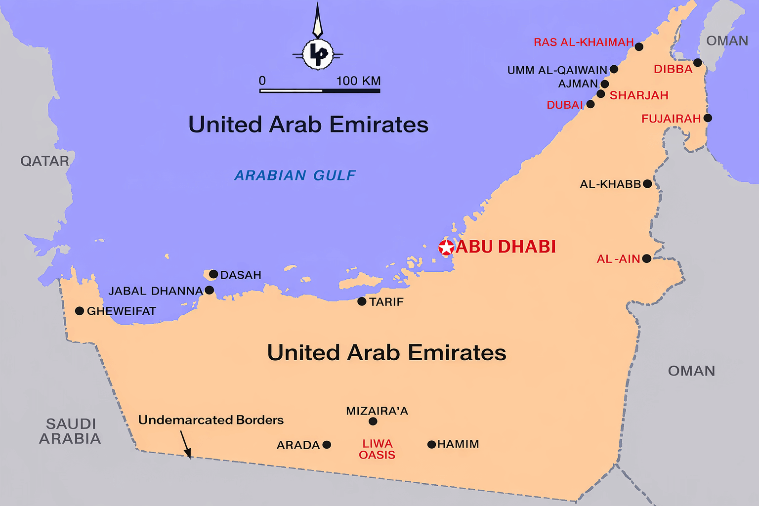 UAE cities map