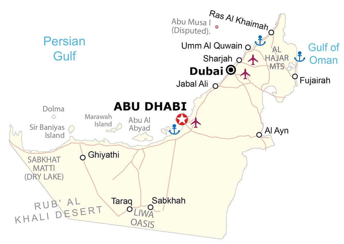 United Arab Emirates map