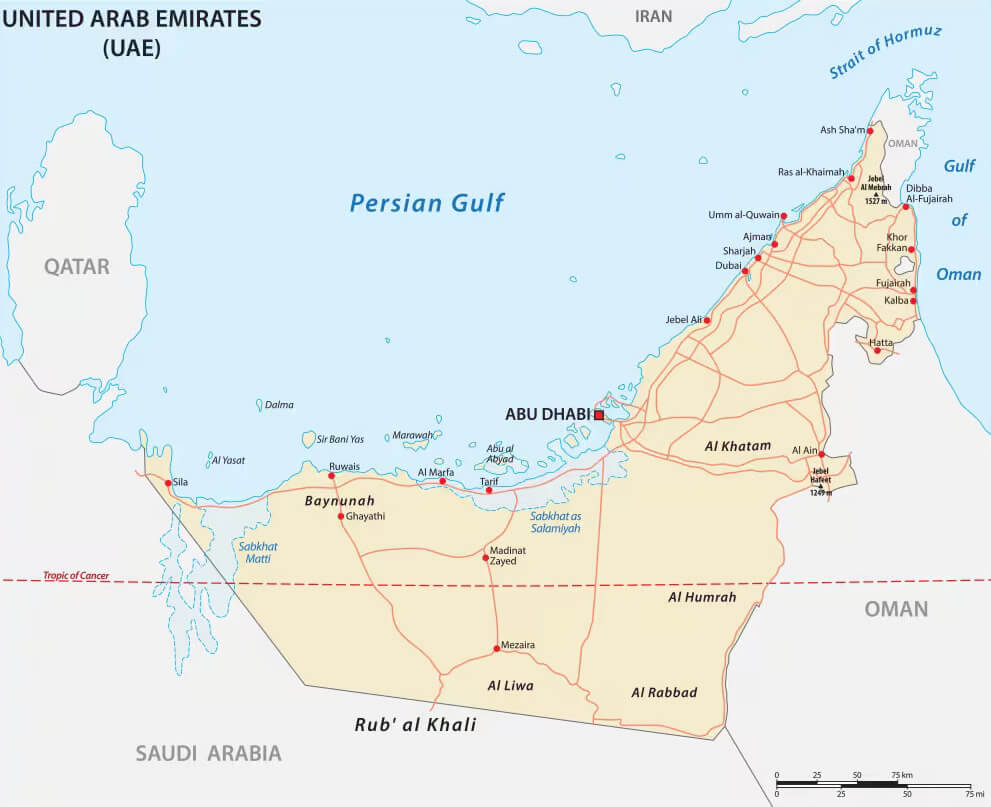 United Arab Emirates road map