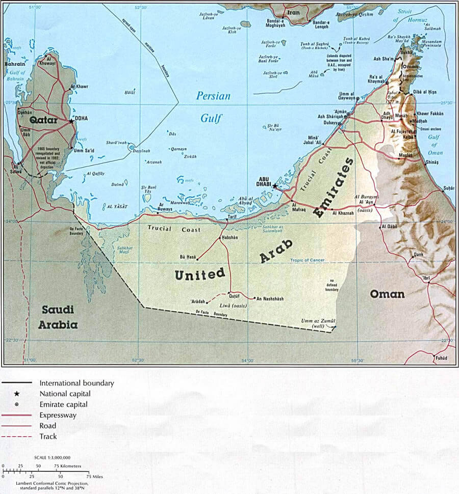 UAE physical map