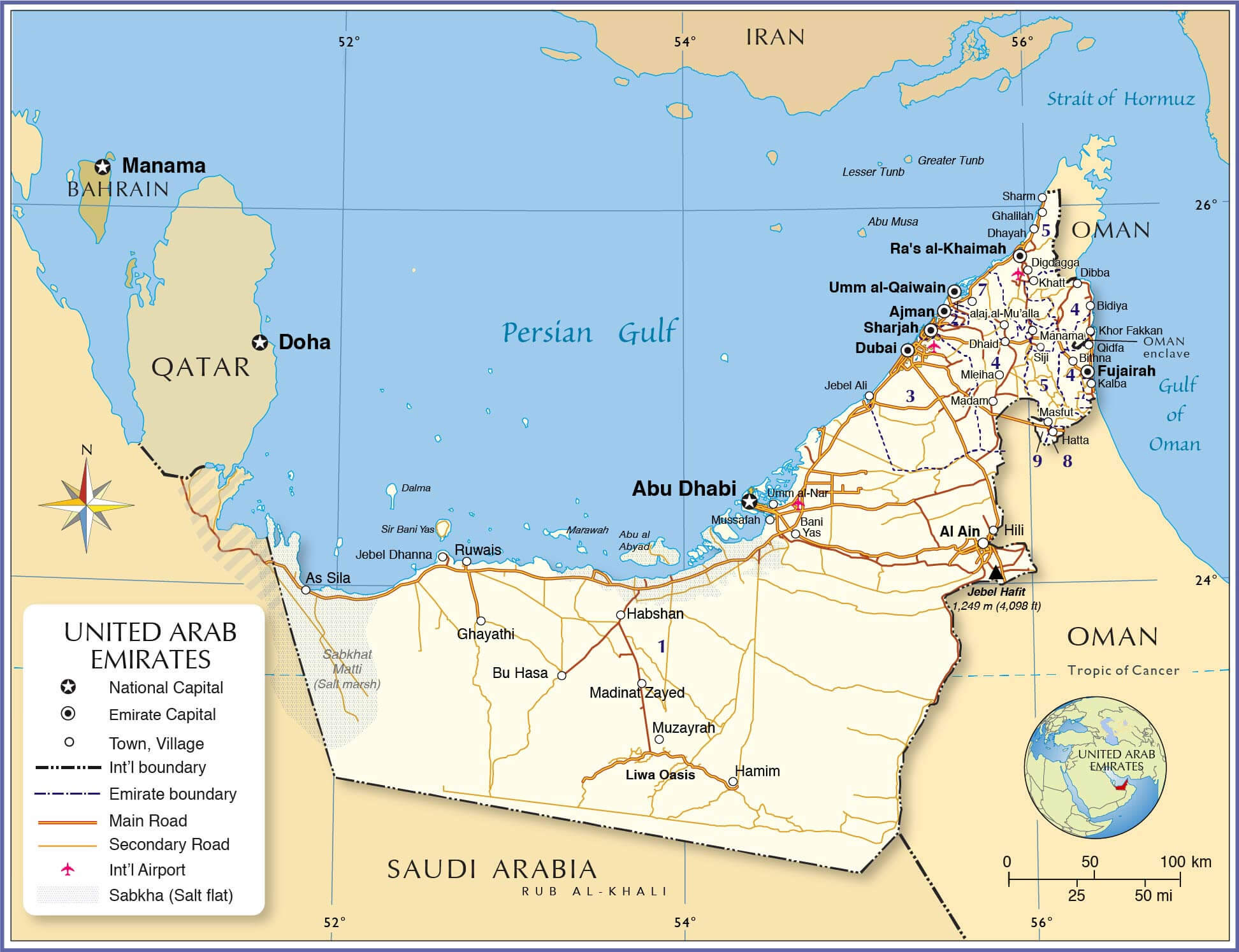 Political map of United Arab Emirates