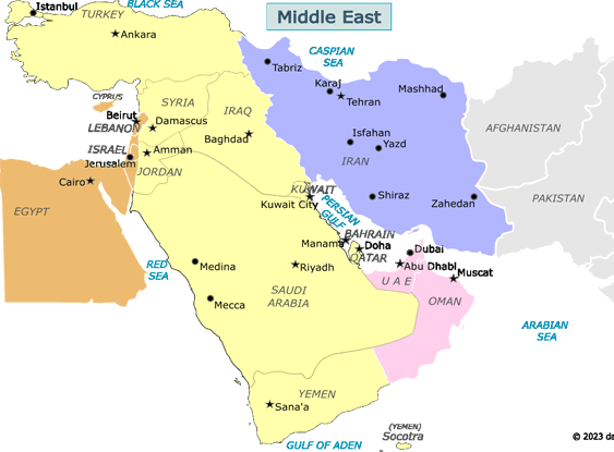 UAE time zones map
