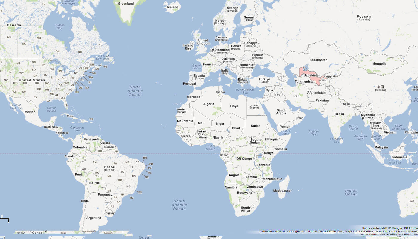 Map of Uzbekistan World