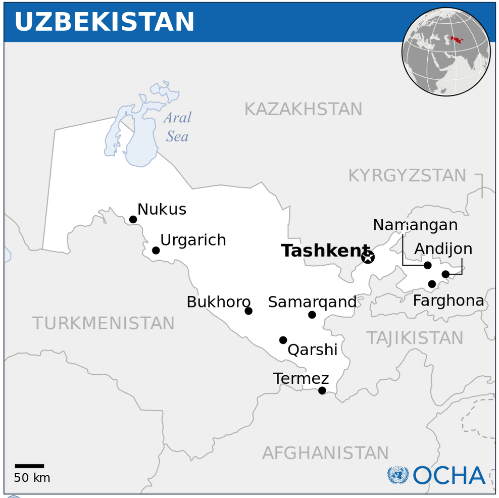 Uzbekistan Location Map