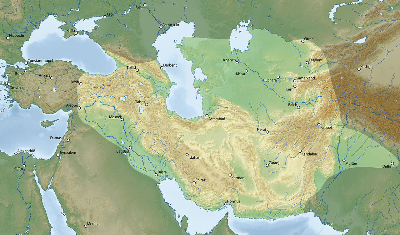 Historical Map of Uzbekistan During the Timurid Empire