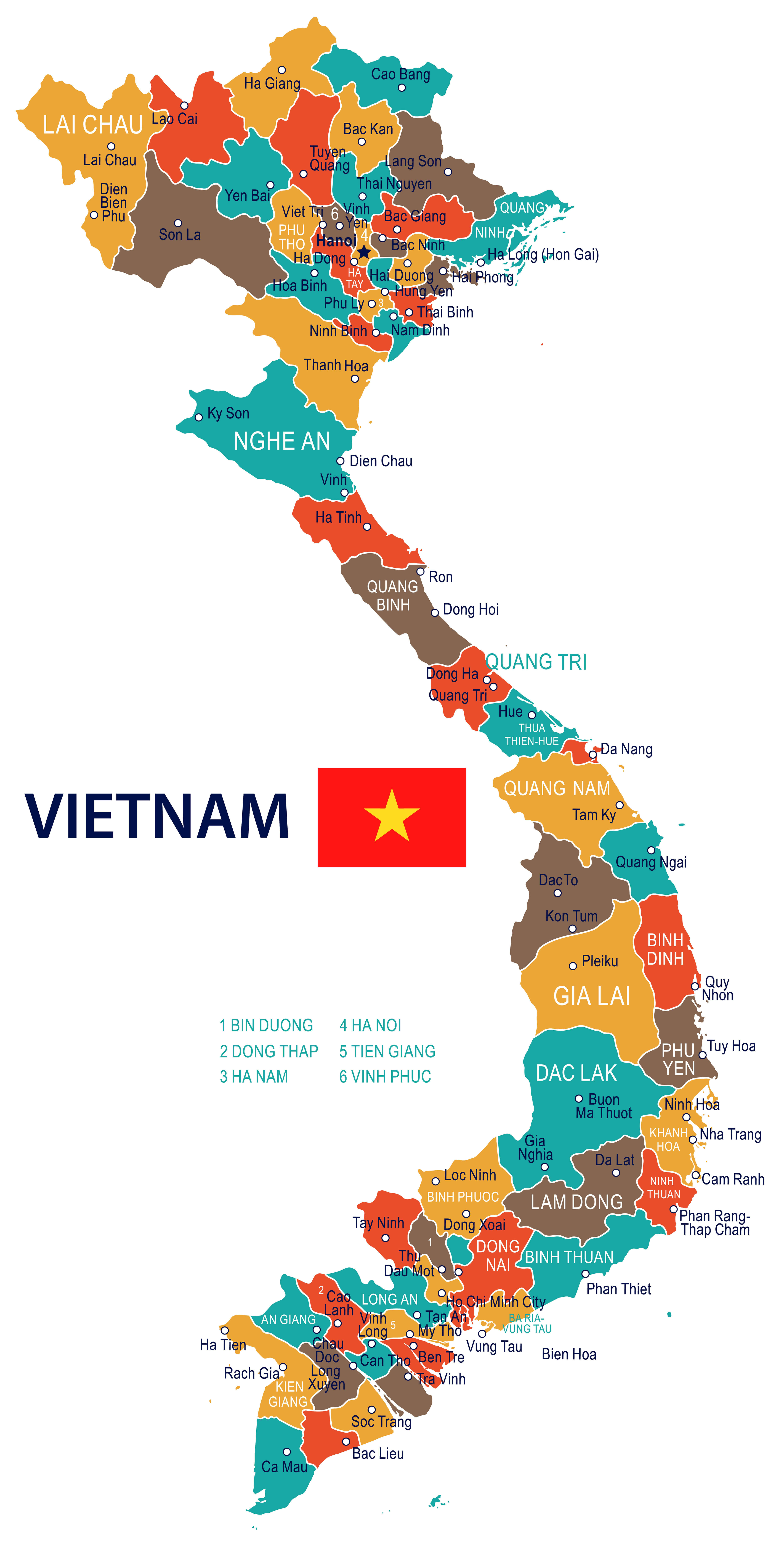 Vietnam regions map