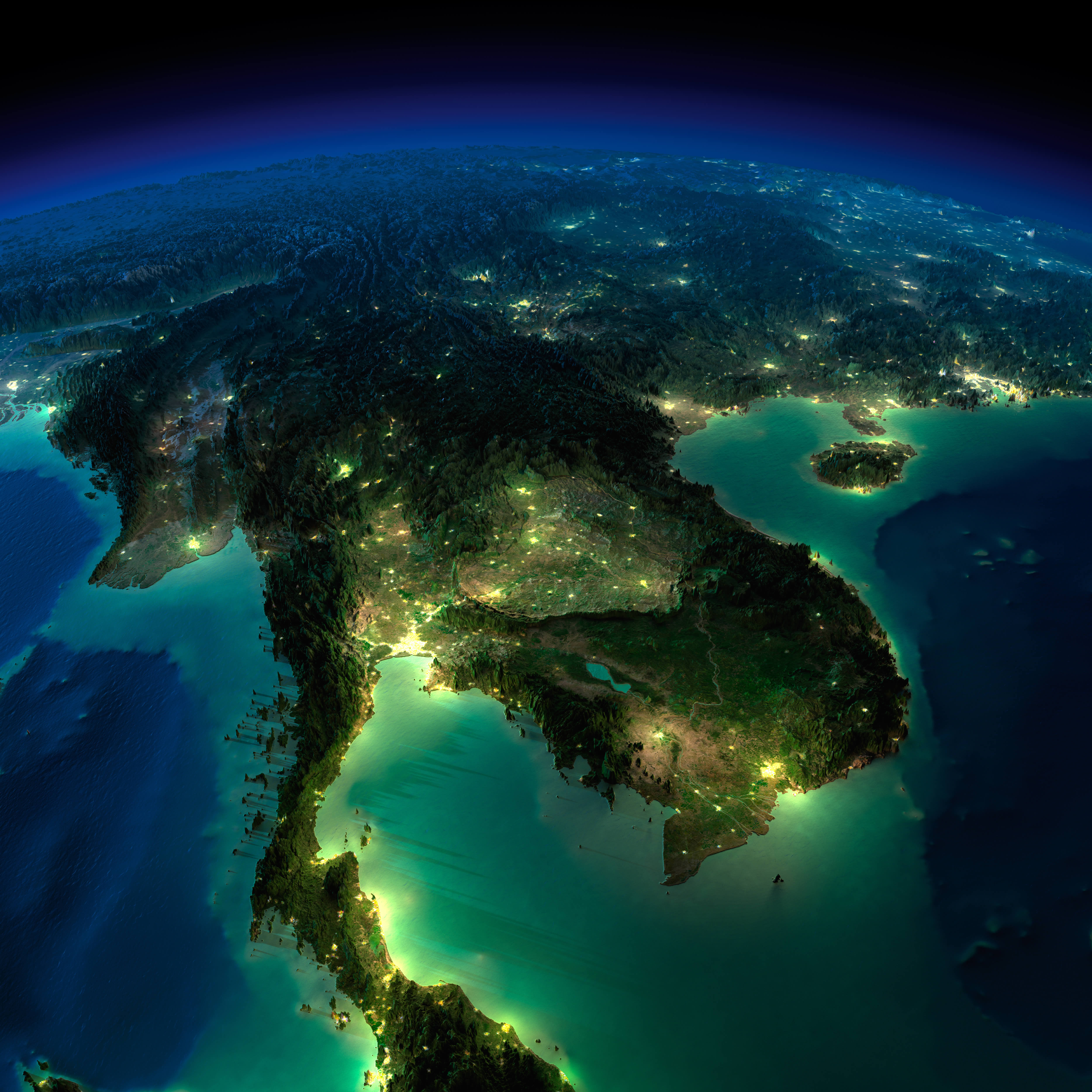 Vietnam satellite map