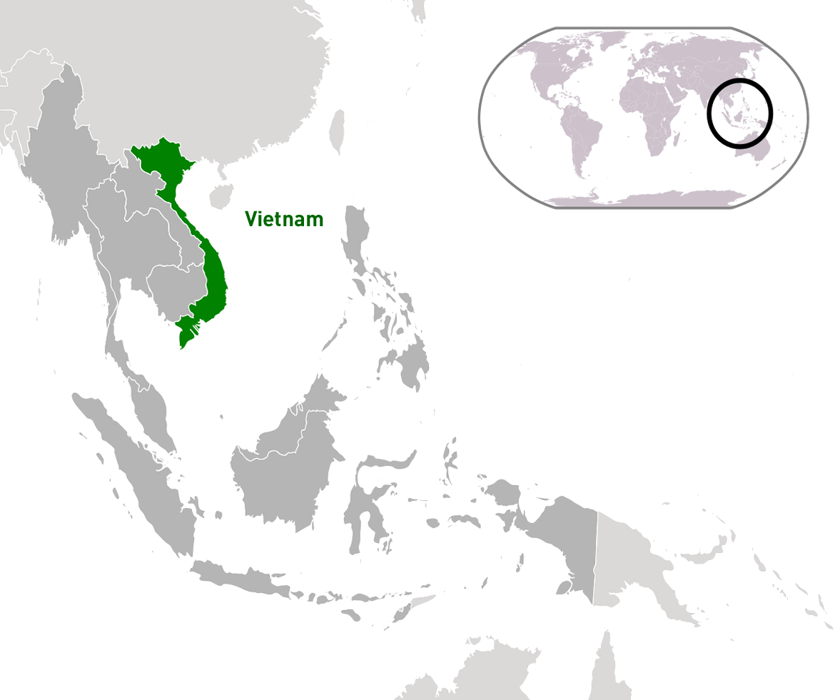 Where is vietnam on the World map