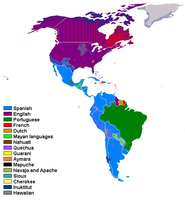 Languages Map of Americas 2009