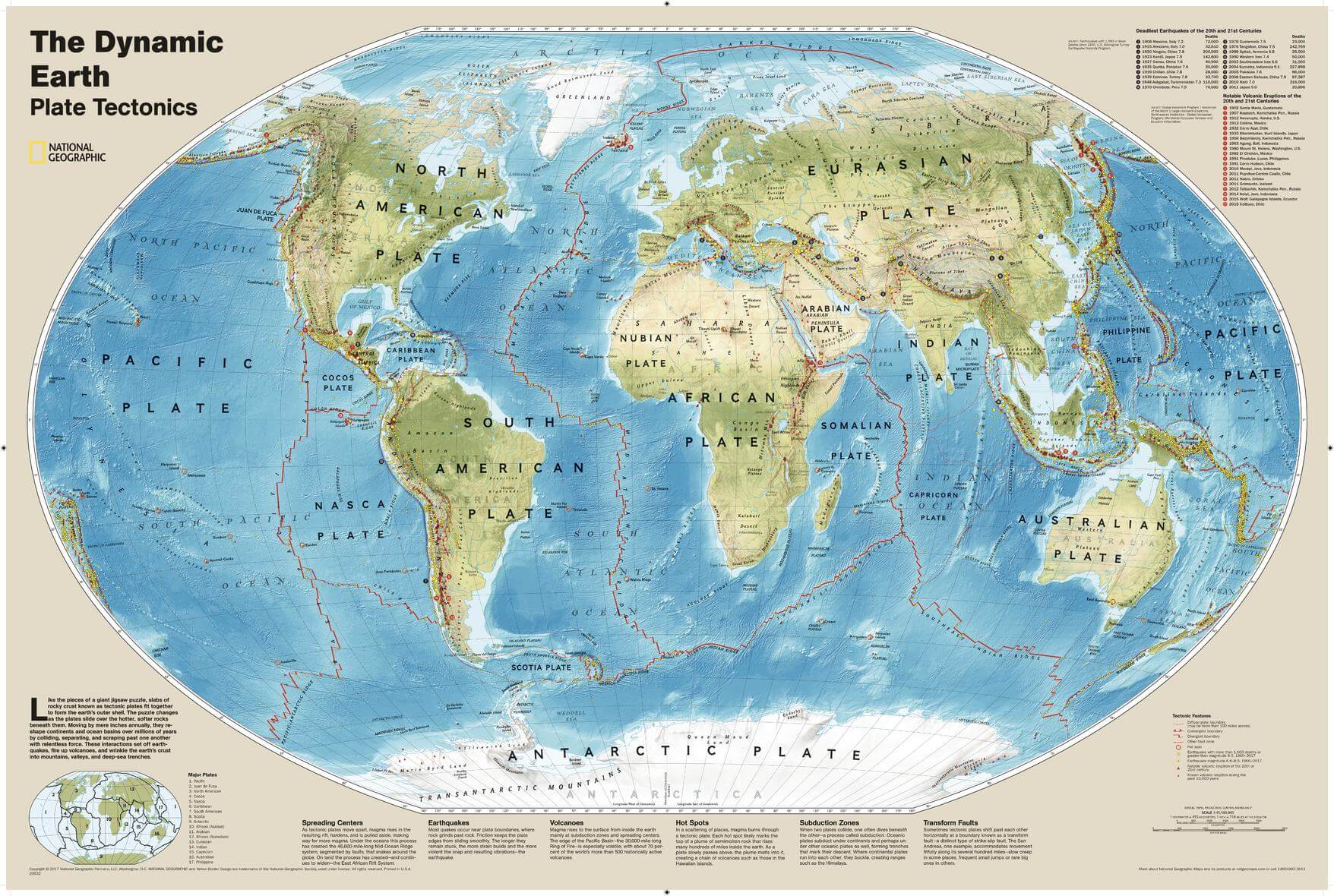 Dynamic Earth plate tectonics map