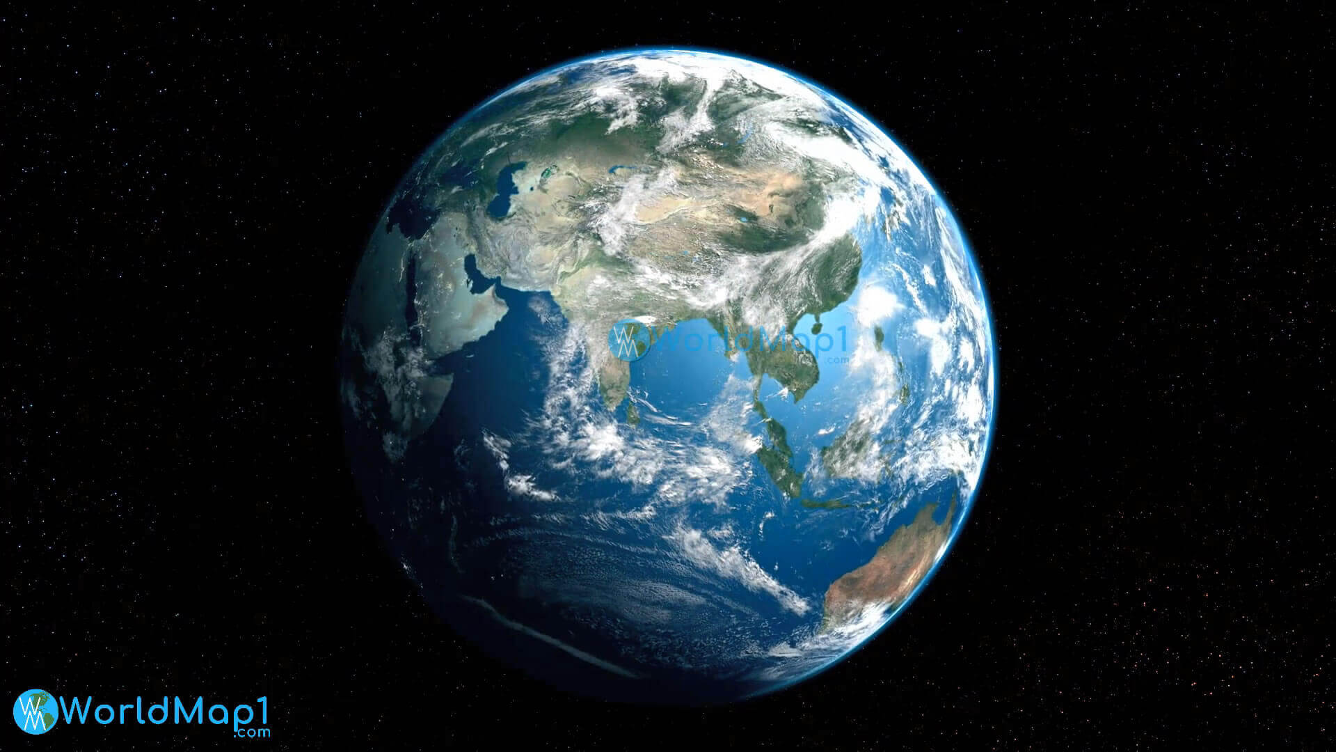 Earth and Asia from space