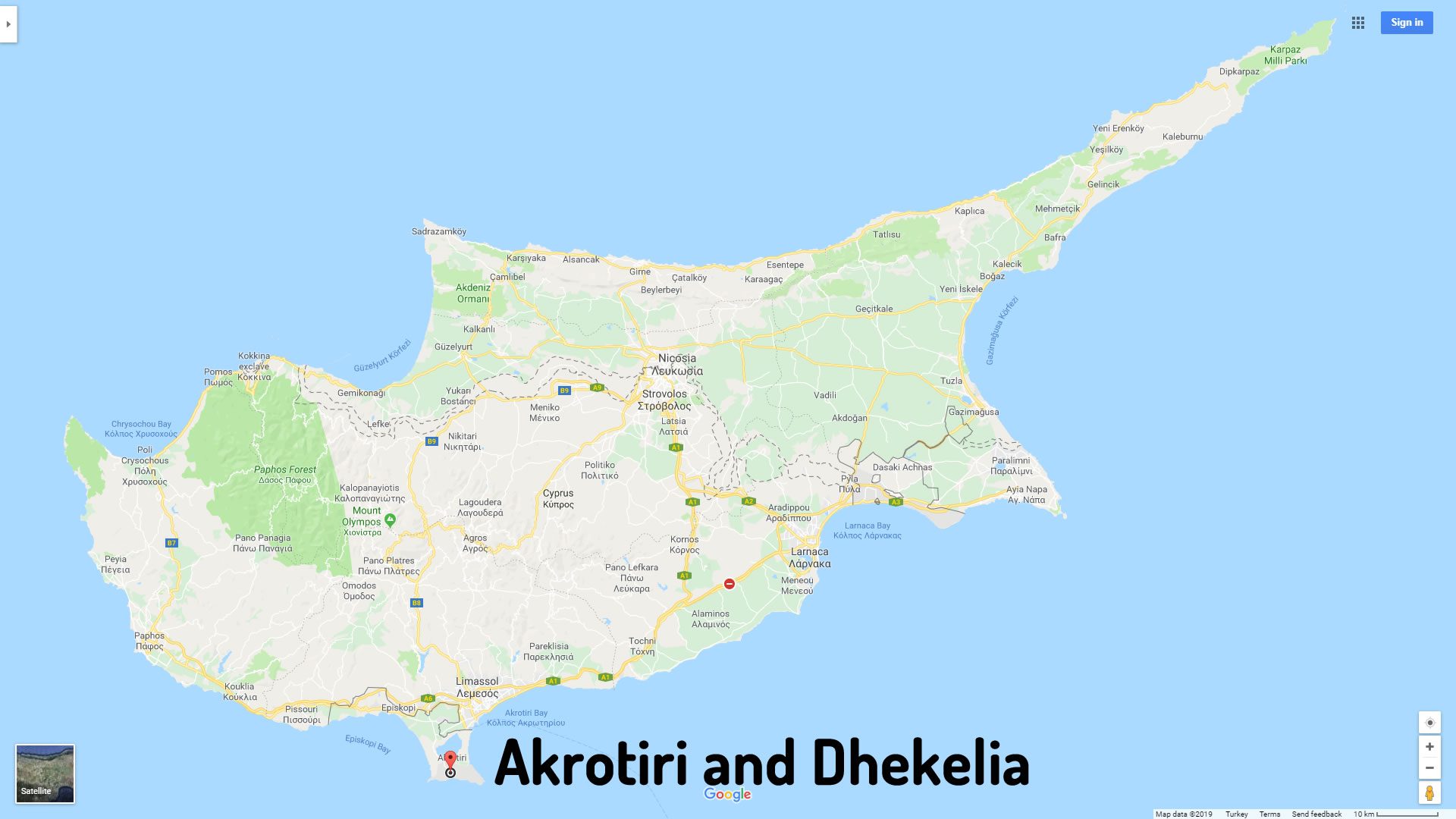 Akrotiri Map Cyprus