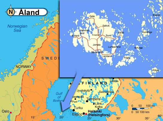 Map of Aland Islands