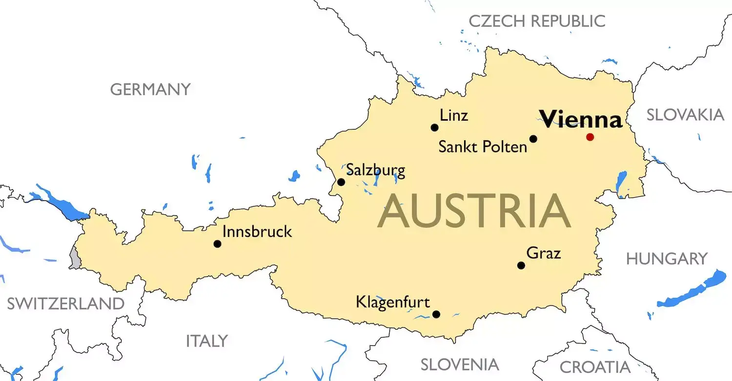 Austria major cities map