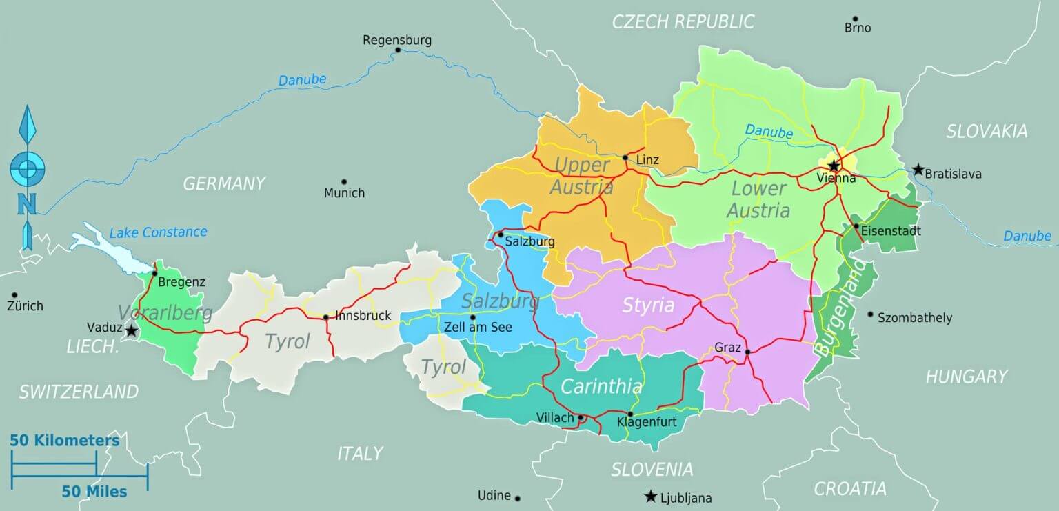 Austria regions map