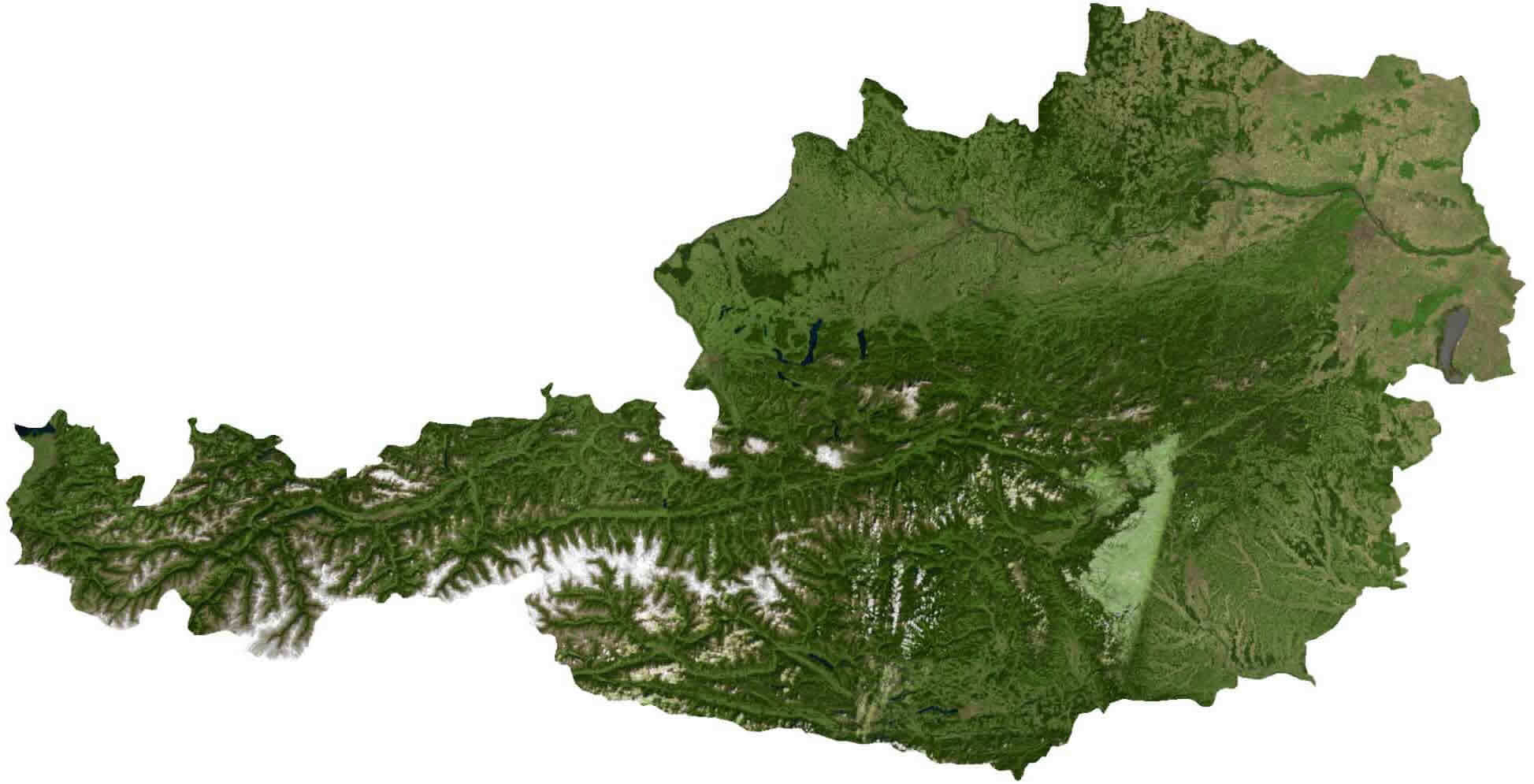 Austria satellite map